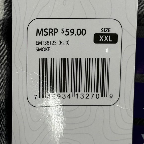 Eddie Bauer Mens XXL Button Front Shirt Bristol Flannel Smoke Gray Long Sleeves - Picture 5 of 10